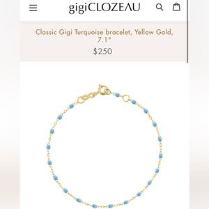 Gigi Clozeau 7.1” Solid Yellow Gold Turquoise Bracelet